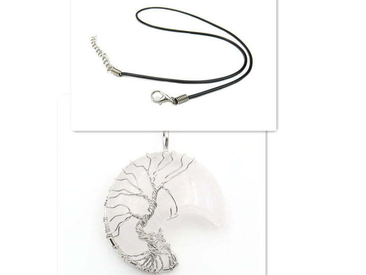 Moon Crystal Tree of Life Pendant Necklace Accessories