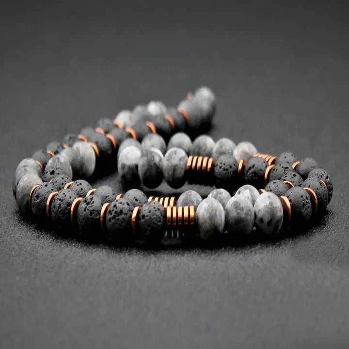 Exquisite Unisex Copper Lava Bead Necklace Radiance