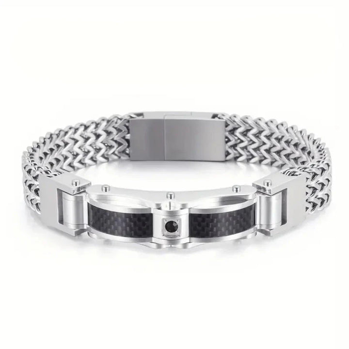 Premium Titanium Steel Bracelet With Gemstone Inlay