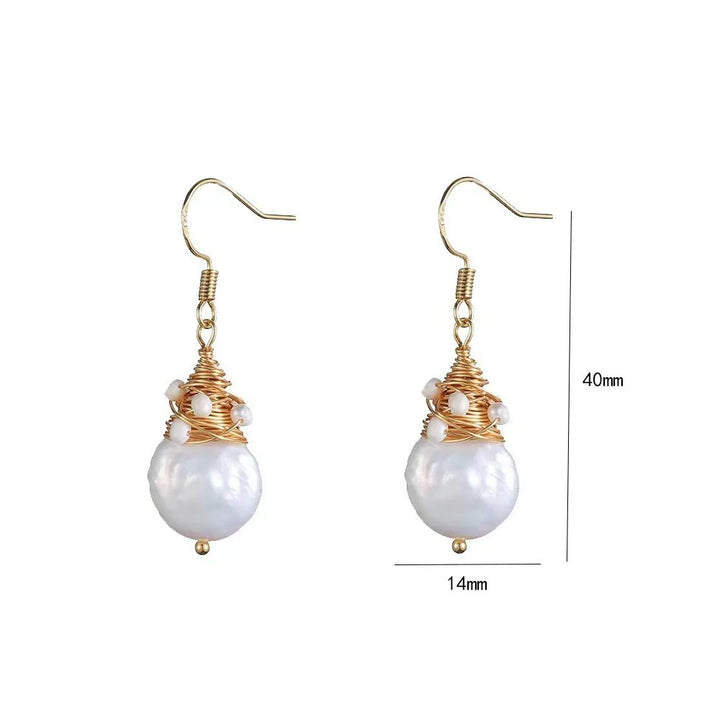 Retro Freshwater Pearl Special-Shaped Earrings