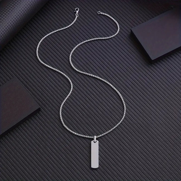 Simple Geometric Rhombus Stainless Steel Necklace