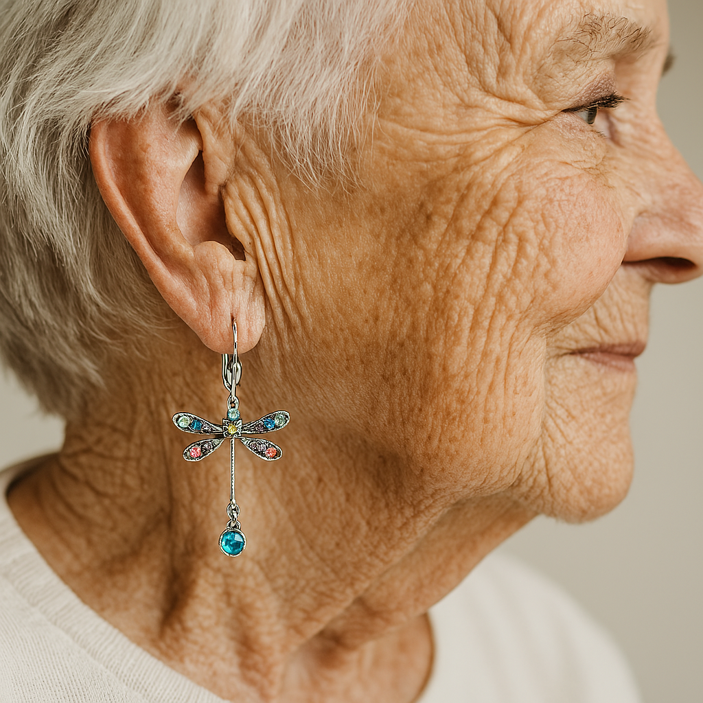 Elegant Carved Dragonfly Earrings
