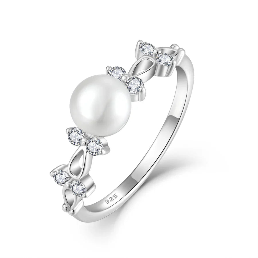 Freshwater Pearl Zircon Ring