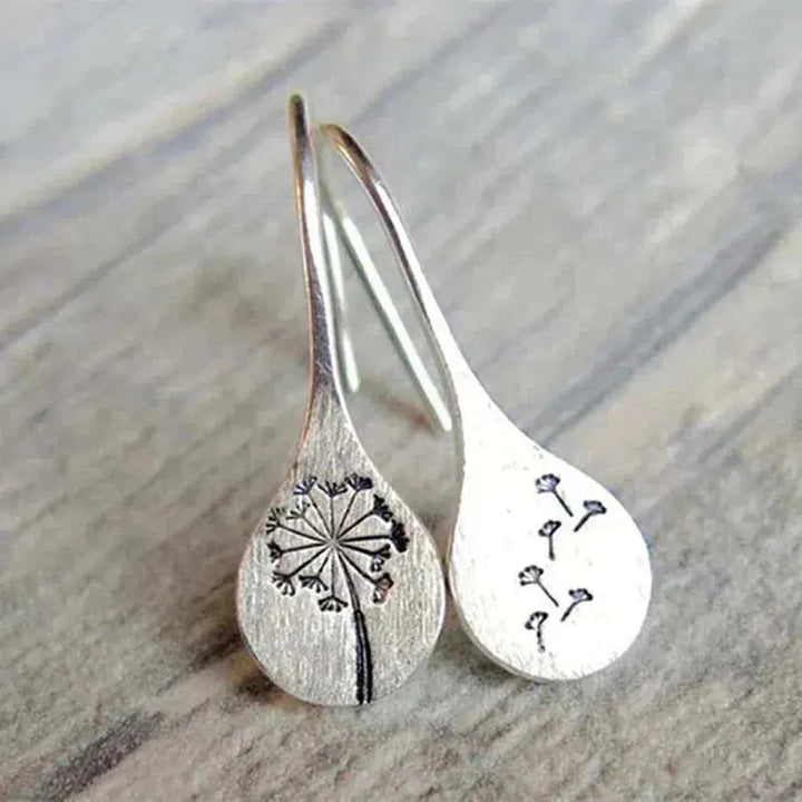Silver Dandelion Earrings