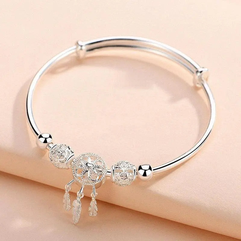 Silver Adjustable Dreamcatcher Bracelet