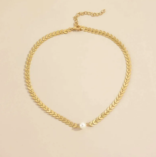 Pearl Chain Collarbone Necklace