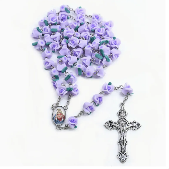 Rose Rosary Necklace