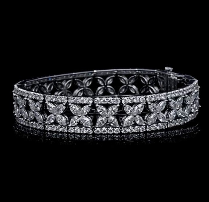 Marquise Cut White Sapphire Bracelet