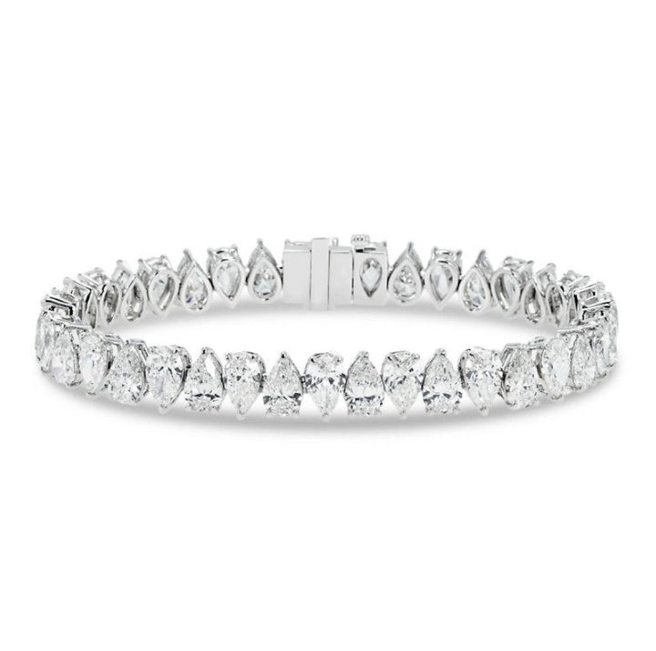 Classic White Sapphire Pear-Cut Tennis Bracelet