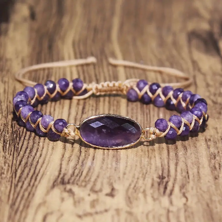 Elegant Natural Stone Charm Beaded Bracelet