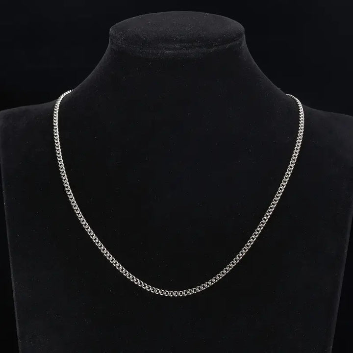 3mm Stainless Steel Cuban Link Chain Necklace – Sleek & Hypoallergenic