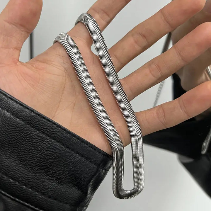 Men's 6mm Stainless Steel Snake Bone Necklace